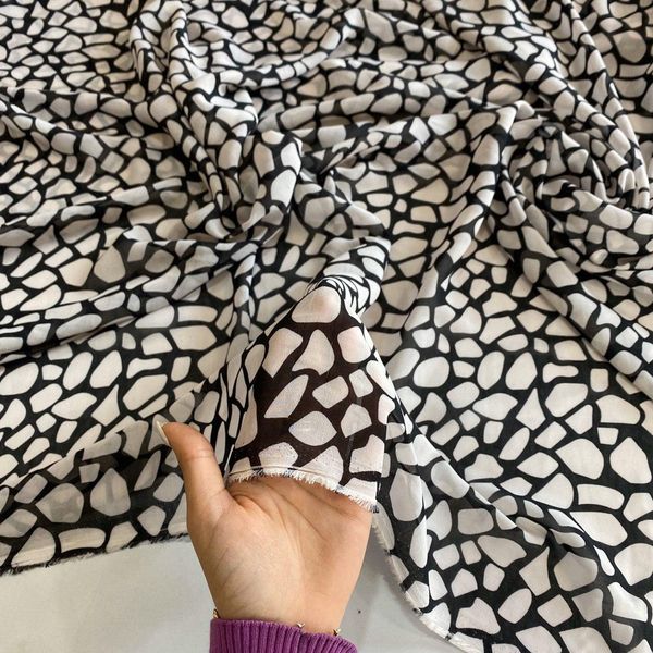 پارچه کرپ حریر طرح سنگی