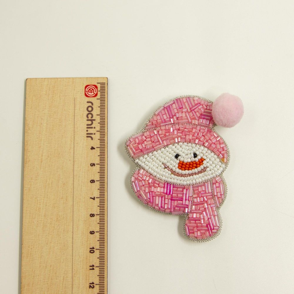 فروش اینترنتی گل سینه جواهردوزی دست ساز آدم برفی