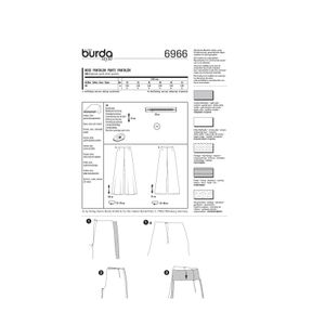 فروش اینترنتی الگوی خیاطی شلوار زنانه بوردا استایل کد 6966 سایز 32 تا 42 متد مولر