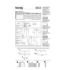 فروش اینترنتی الگو خیاطی تاپ و شومیز زنانه بوردا استایل کد 6810 سایز 34 تا 46 متد مولر