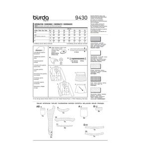 فروش اینترنتی الگو خیاطی کت و دامن دخترانه بوردا کیدز کد 9430 سایز 8 تا 12 سال متد مولر