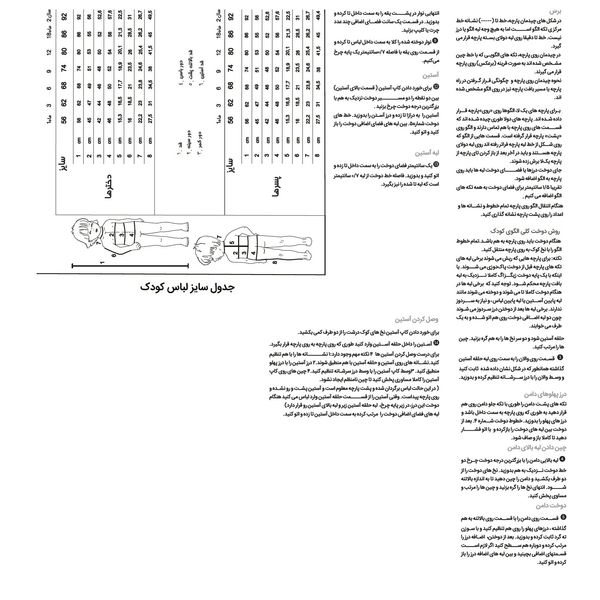 الگو خیاطی تونیک و شلوار نوزاد بوردا کیدز کد 9348 متد مولر سایز 6 ماه تا 3 سال