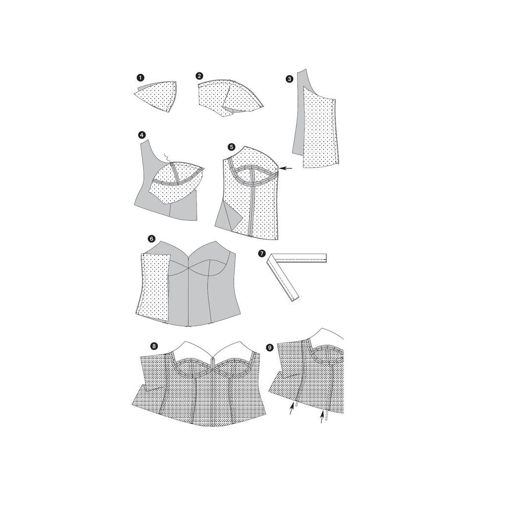 فروش اینترنتی الگو خیاطی تاپ و پیراهن زنانه بوردا استایل کد 7099 سایز 44 تا 52 متد مولر