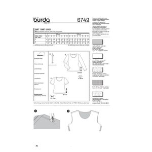 خرید اینترنتی الگو خیاطی بلوز زنانه بوردا استایل کد 6749 سایز 46 تا 60 متد مولر