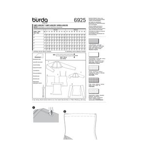 فروش اینترنتی الگو خیاطی تاپ زنانه بوردا استایل کد 6925 سایز 32 تا 46 متد مولر