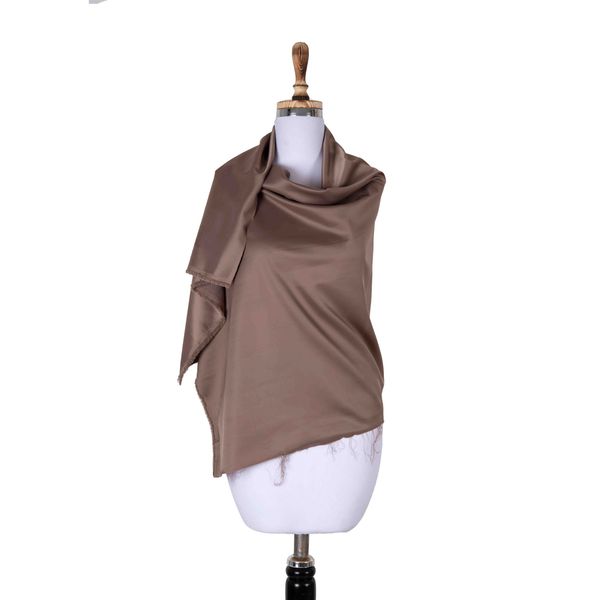 پارچه ساتن خاکی ساده 6