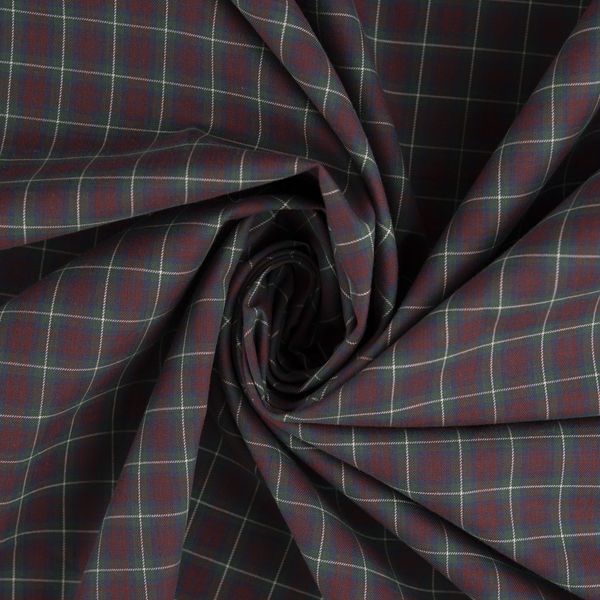 پارچه کتان پنبه سبز قرمز چهارخانه 42