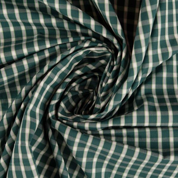 پارچه پیراهنی سفید سبز چهارخانه 1