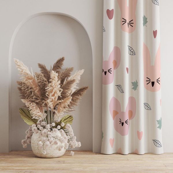   پارچه ملحفه مدل مخمل طرح خرگوش و برگ کد 5011882