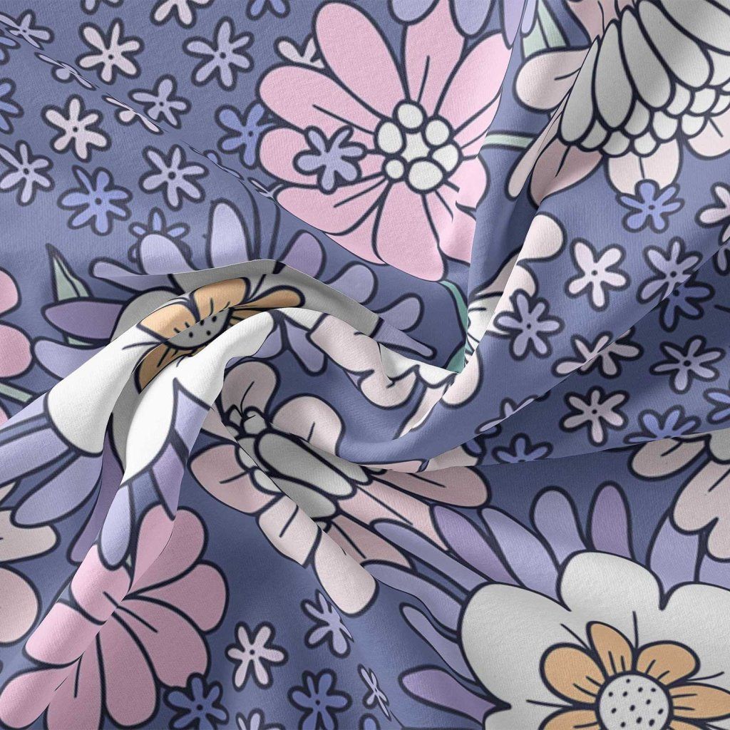 خرید آنلاین پارچه ملحفه پارچه باما مدل مخمل طرح گل کد 5011775