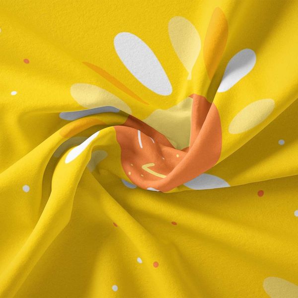 پارچه ملحفه مدل مخمل طرح خورشید خندان کد 5011727