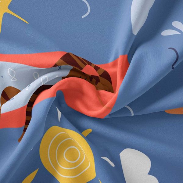 پارچه ملحفه مدل مخمل نوزادی  طرح  شهر حیوانات کد 5011733