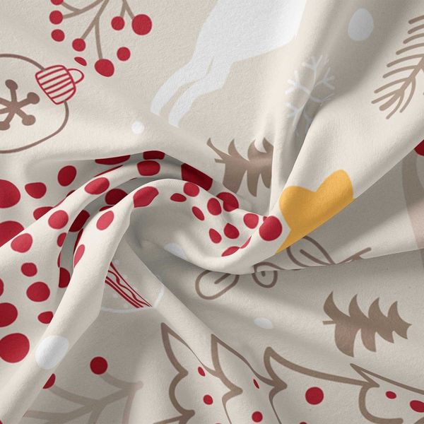    پارچه ملحفه مدل مخمل طرح درخت کریسمس 5011525