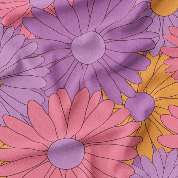 پارچه ملحفه مدل مخمل طرح گل فانتزی کد 5011795