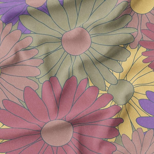 پارچه ملحفه مدل مخمل طرح گل فانتزی کد 5011804