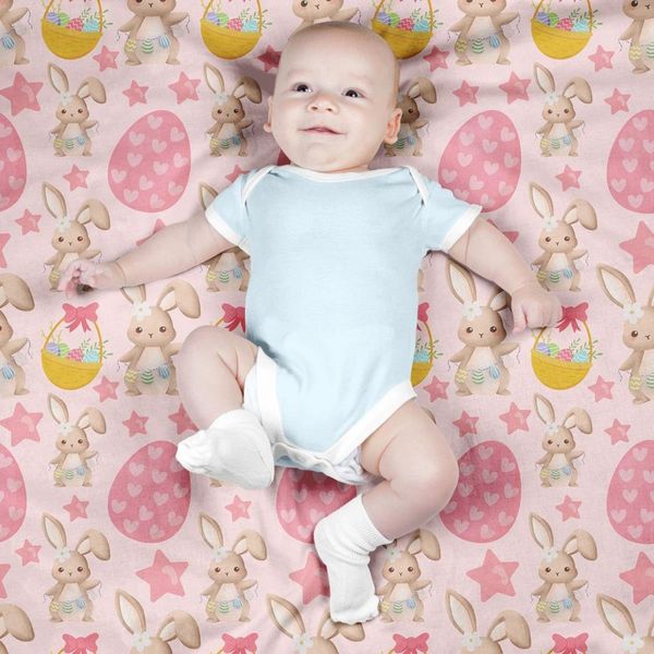  پارچه ملحفه مدل مخمل طرح خرگوش بازیگوش کد 5011834