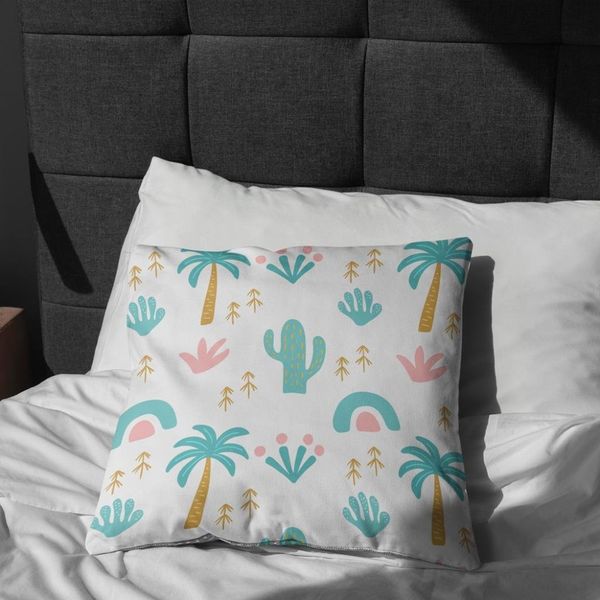  پارچه ملحفه مدل مخمل طرح کاکتوس 5011475