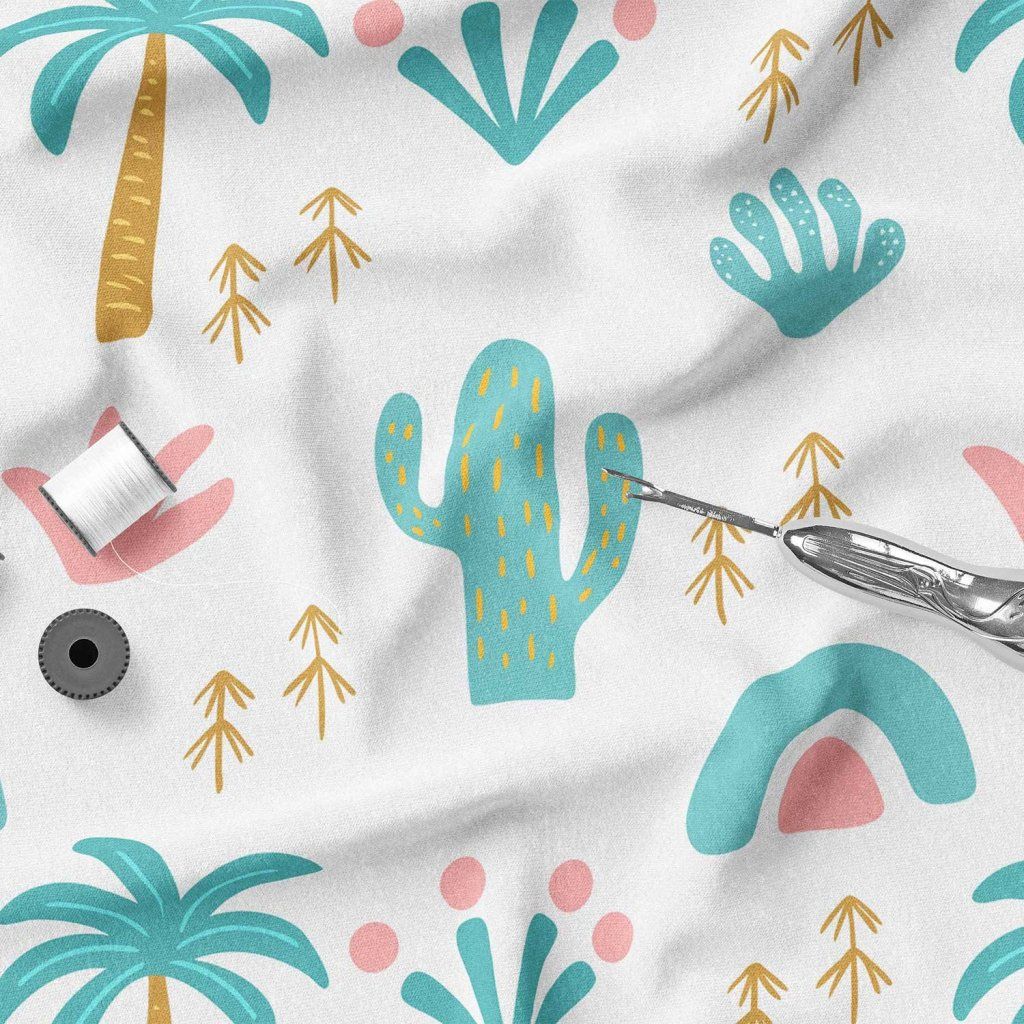 خرید اینترنتی  پارچه ملحفه پارچه باما مدل مخمل طرح کاکتوس 5011475