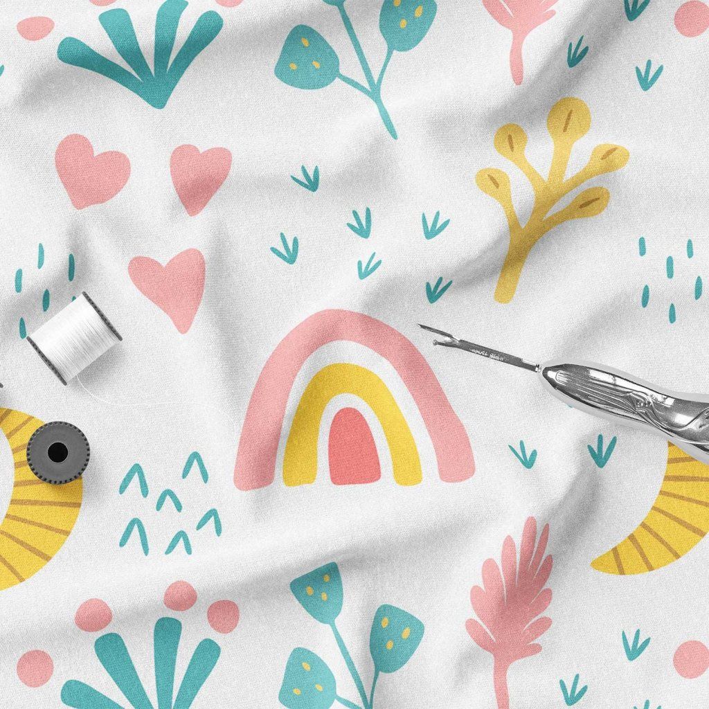 خرید اینترنتی  پارچه ملحفه پارچه باما مدل مخمل طرح قلبی رنگارنگ 5011477