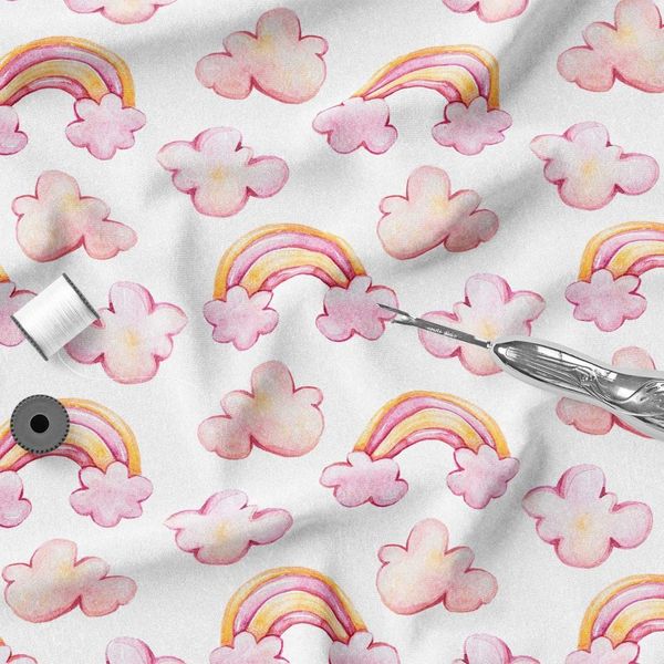 پارچه ملحفه مدل مخمل نوزادی طرح ابری کد 5011372