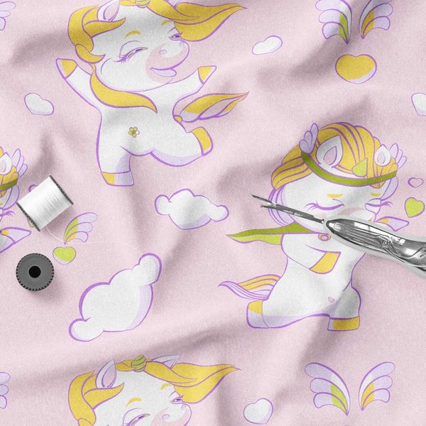 پارچه ملحفه مدل مخمل نوزادی طرح یونیکورن 5011382