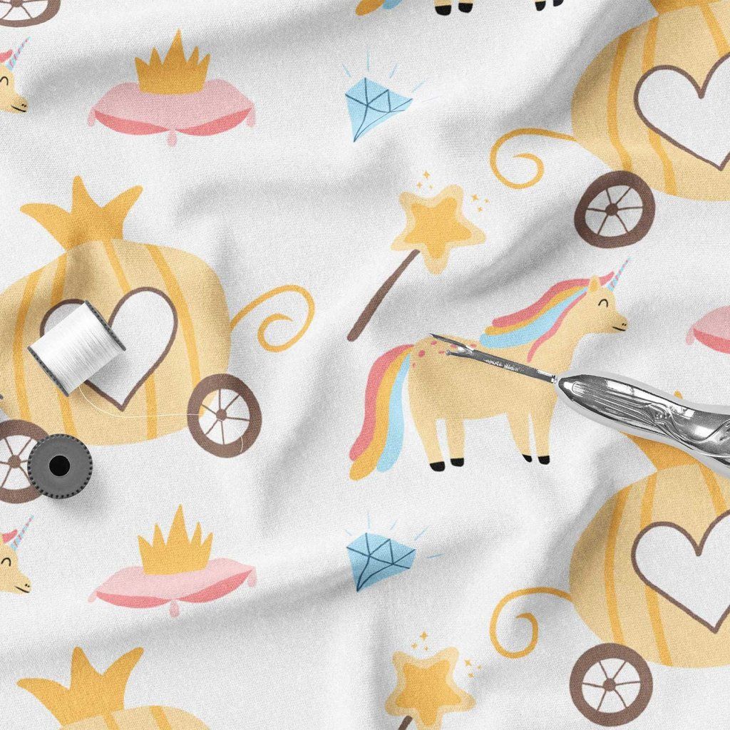 خرید اینترنتی پارچه ملحفه پارچه باما مدل مخمل طرح  یونیکورن کد 5011386