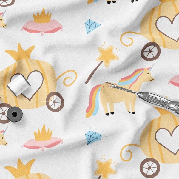 پارچه ملحفه مدل مخمل طرح  یونیکورن کد 5011386