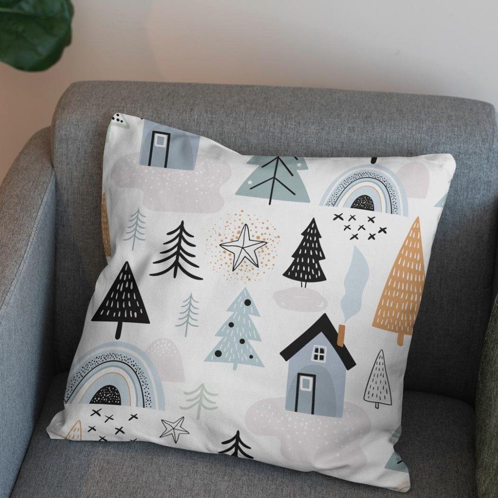 خرید آنلاین   پارچه ملحفه پارچه باما مدل مخمل  طرح خانه کوهستان   کد 5011346