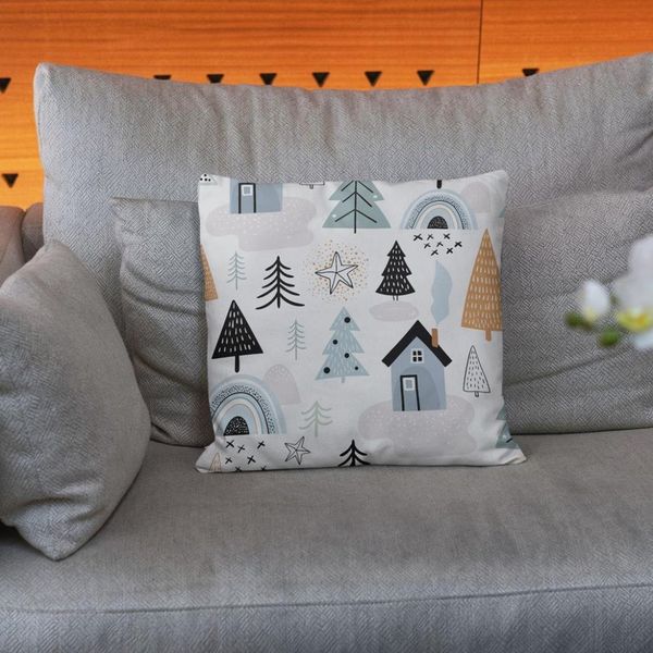   پارچه ملحفه مدل مخمل  طرح خانه کوهستان   کد 5011346