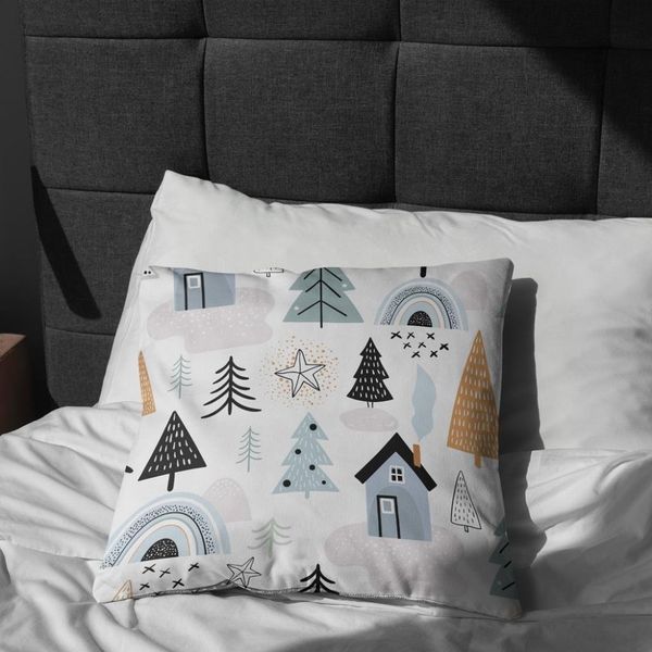   پارچه ملحفه مدل مخمل  طرح خانه کوهستان   کد 5011346