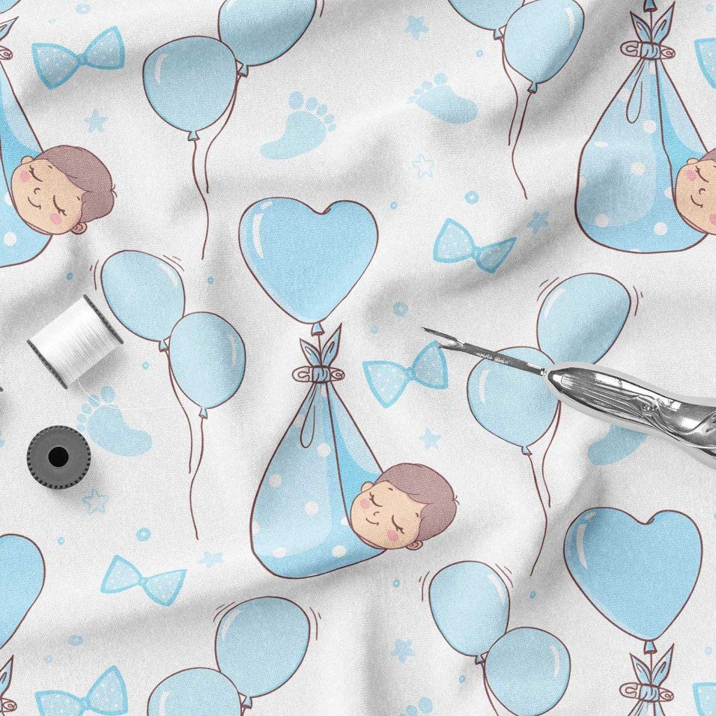 خرید اینترنتی  پارچه ملحفه پارچه باما مدل مخمل نوزادی طرح بادکنک قلبی  5011487