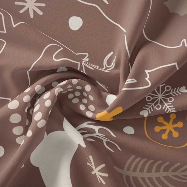    پارچه ملحفه مدل مخمل طرح  گوزن کوهستان 5011527