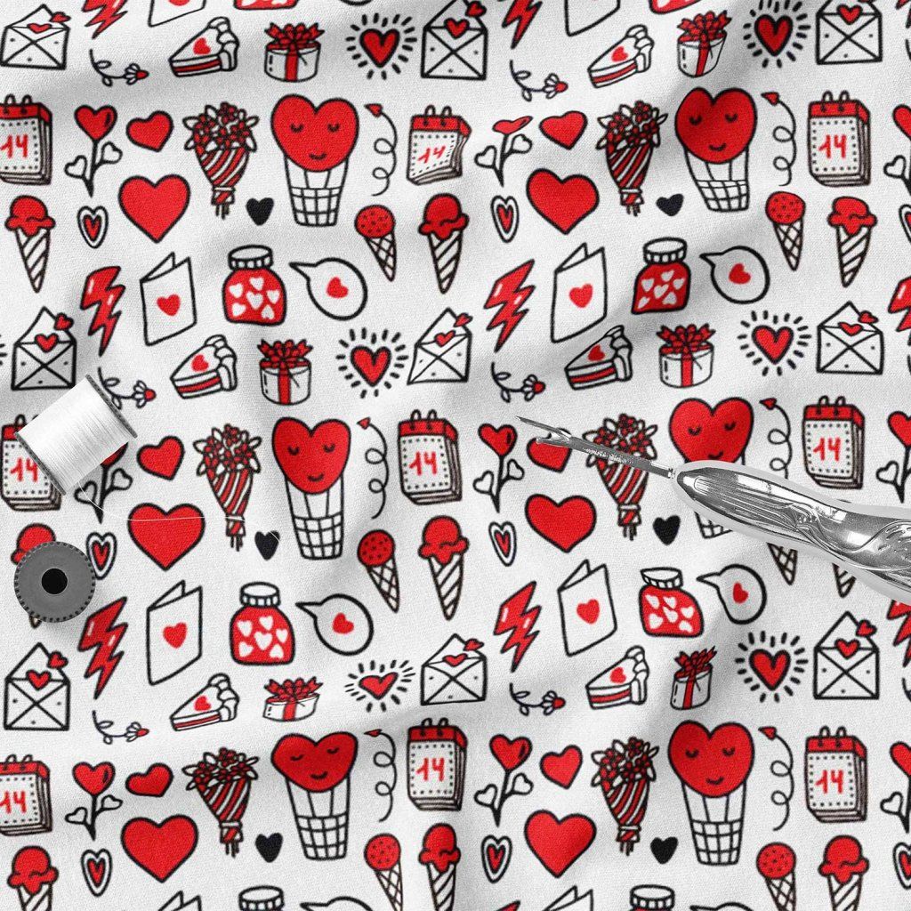 خرید آنلاین   پارچه ملحفه پارچه باما مدل مخمل طرح قلبی کیوت 5011553