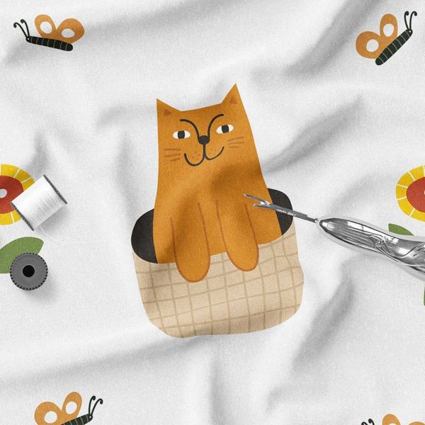  پارچه ملحفه مدل مخمل طرح گربه کیوت  5011622