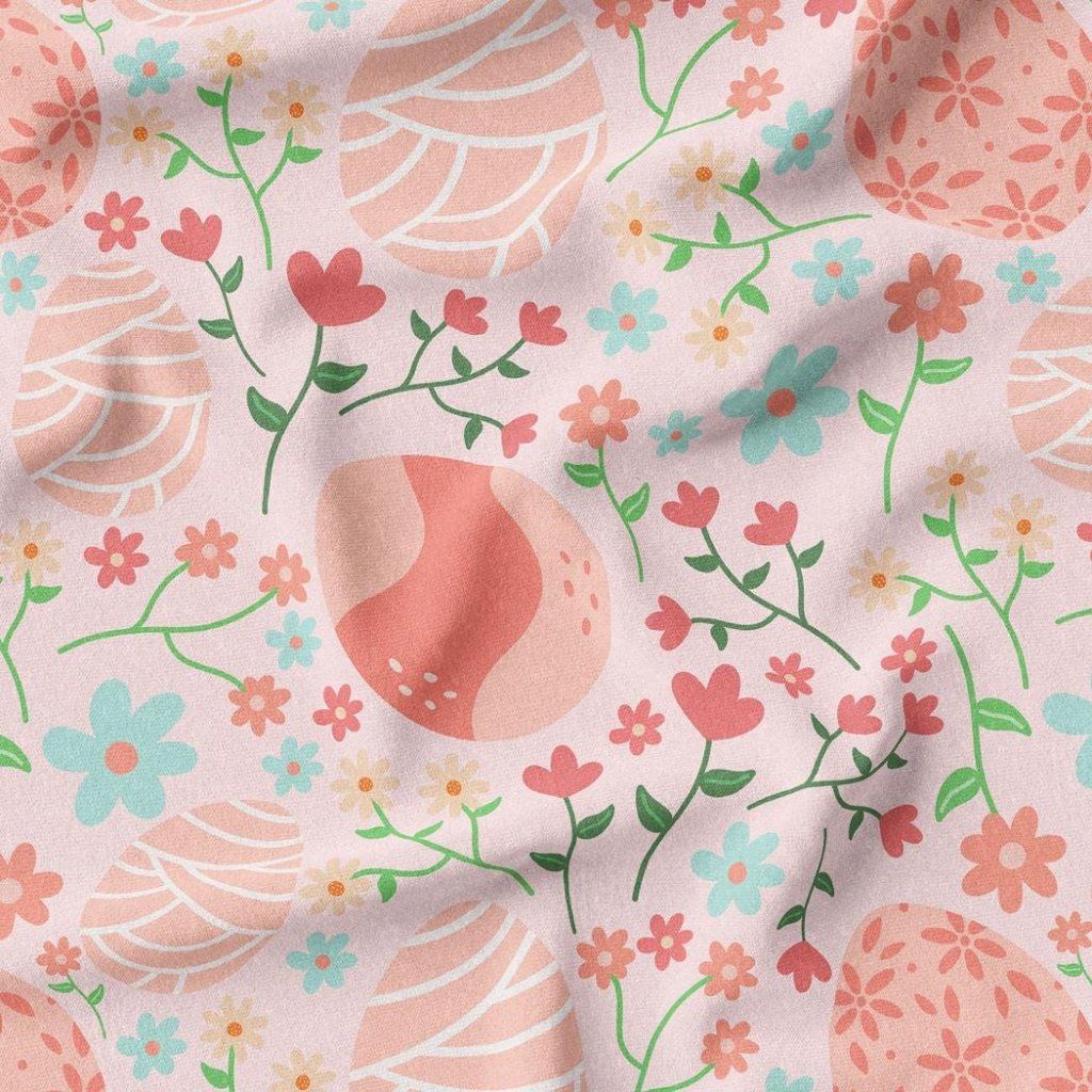 خرید آنلاین  پارچه ملحفه پارچه باما مدل مخمل طرح تخم مرغ بهاری کد 5011828