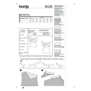 خرید اینترنتی الگو خیاطی تاپ مجلسی زنانه بوردا استایل کد 6435 سایز 34 تا 44 متد مولر