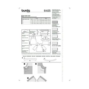 فروش اینترنتی  الگو خیاطی تاپ و بلوز زنانه بوردا استایل کد 6405 سایز 32 تا 42 متد مولر