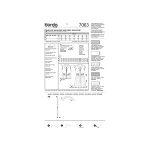 خرید آنلاین الگو خیاطی تاپ و پیراهن زنانه بوردا استایل کد 7063 سایز 34 تا 46 متد مولر