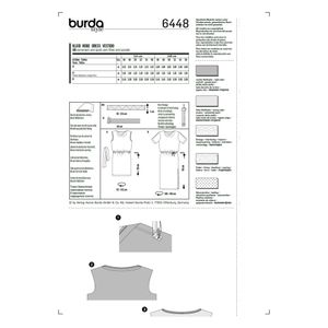 خرید اینترنتی الگو خیاطی پیراهن زنانه بوردا استایل کد 6448 سایز 46 تا 56 متد مولر