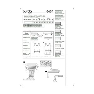 فروش اینترنتی الگو خیاطی تاپ زنانه بوردا استایل کد 6404 سایز 32 تا 42 متد مولر