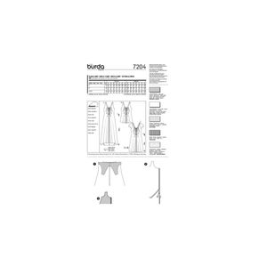 خرید اینترنتی الگو خیاطی پیراهن و تاپ زنانه بوردا استایل کد 7204 سایز 34 تا 46 متد مولر