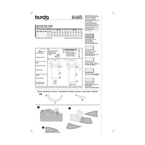 فروش اینترنتی الگو خیاطی پیراهن زنانه بوردا استایل کد 6485 سایز 32 تا 42 متد مولر