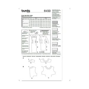 خرید اینترنتی الگو خیاطی پیراهن مجلسی زنانه بوردا استایل کد 6450 سایز 34 تا 44 متد مولر