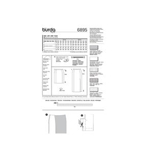 خرید آنلاین الگو خیاطی دامن زنانه بوردا استایل کد 6895 سایز 36 تا 46 متد مولر