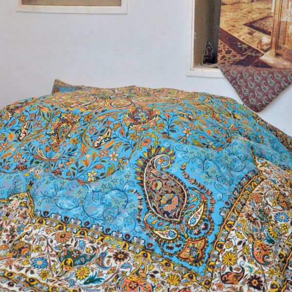 لحاف کرسی خاتون فیروزه ای