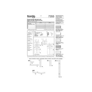 فروش اینترنتی الگو خیاطی تاپ و دامن زنانه بوردا استایل کد 7355 سایز 32 تا 44 متد مولر