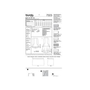 خرید آنلاین الگو خیاطی دامن زنانه بوردا استایل کد 7323سایز 36 تا 50 متد مولر