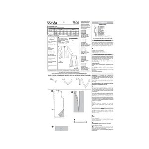 خرید آنلاین الگو خیاطی تاپ و تونیک زنانه بوردا استایل کد 7506 سایز 44 تا 60 متد مولر