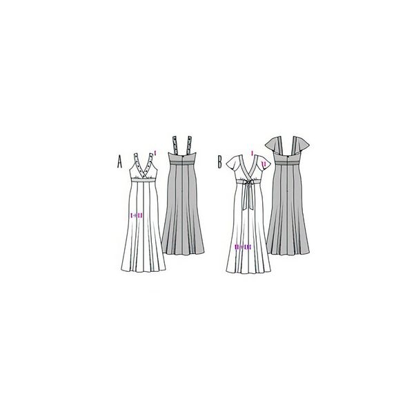 الگو خیاطی پیراهن مجلسی زنانه بوردا استایل کد 7405 سایز 36 تا 48 متد مولر