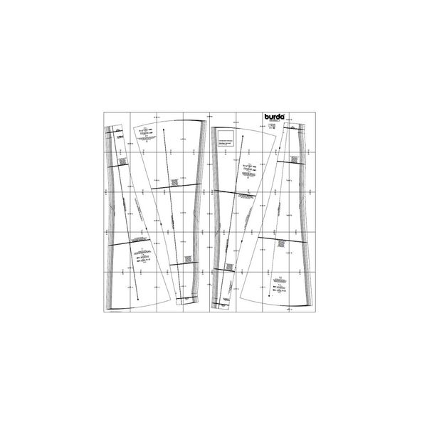 الگو خیاطی پیراهن مجلسی زنانه بوردا استایل کد 7405 سایز 36 تا 48 متد مولر